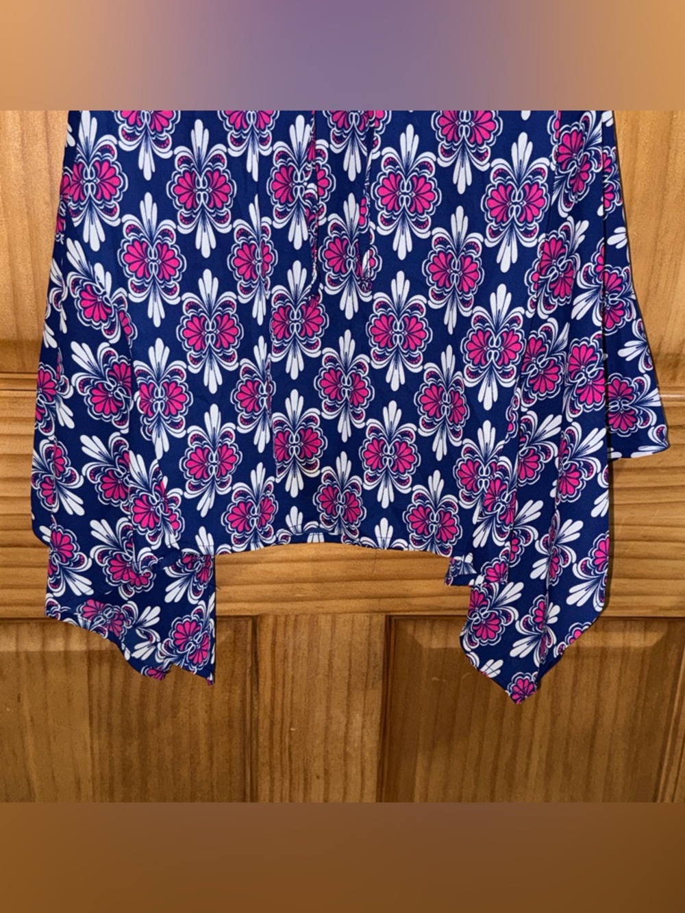 NwoT C Navy Tank Tunic with Pink and White Floral Print - S - Picture 6 of 12